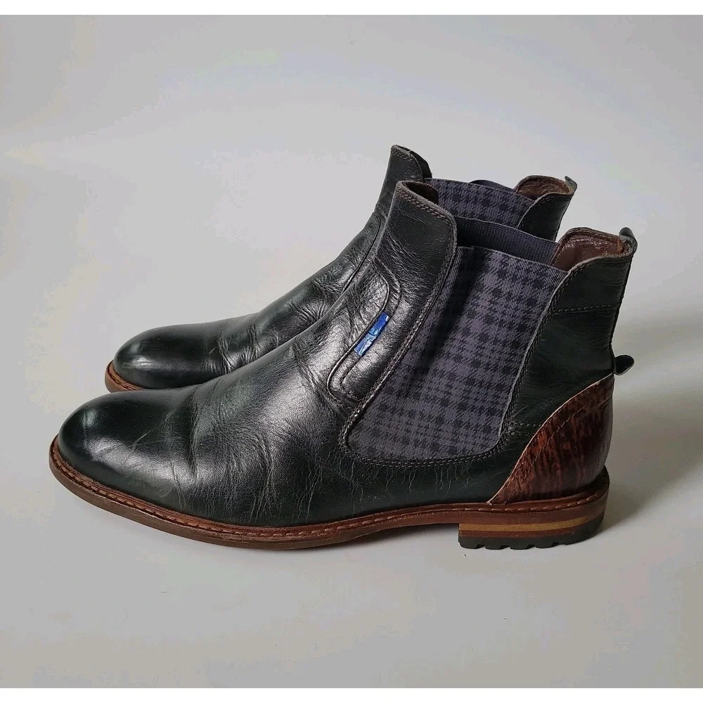 Floris Van Bommel Chelsea Boots 8.5H Genuine Leather Academia Casual Chic Preppy